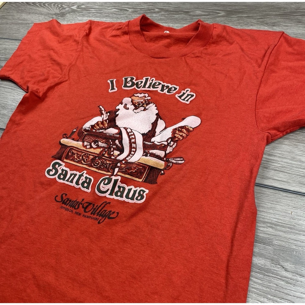 Santa's Village "I Believe In Santa" Vintage  Jefferson New Hampshire Shirt Sz S